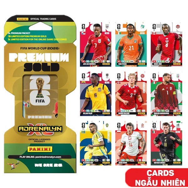 Gói Thẻ Hình Fifa World Cup 2026 Adrenalyn XL - Hoàng Kim - Panini (Mẫu Sản Phẩm Giao Ngẫu Nhiên)