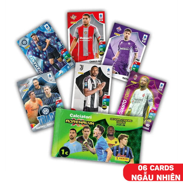 Gói Thẻ Hình Calciatori 2025-26 Adrenalyn XL - Panini (6 Cards Ngẫu Nhiên/Túi)