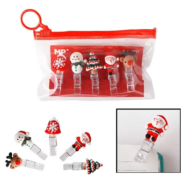 Vỉ 5 Kẹp Đánh Dấu Sách Noel - MP CH23017