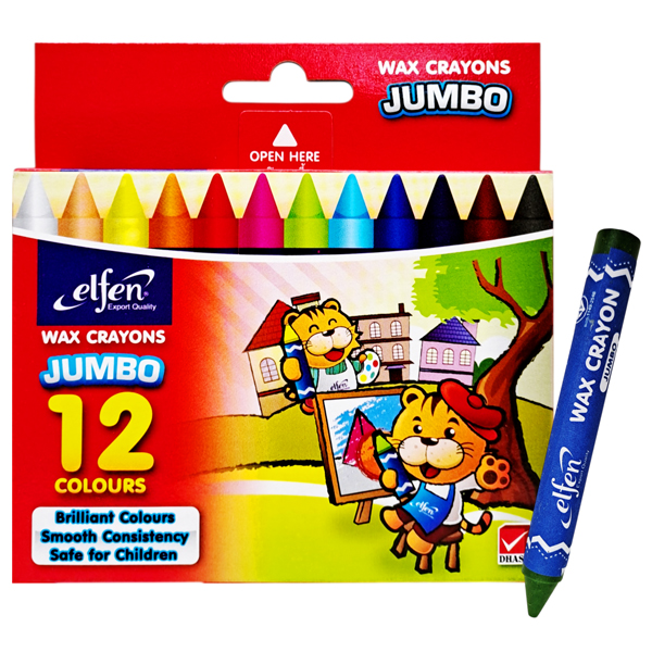 Hộp 12 Bút Màu Sáp Jumbo - Elfen