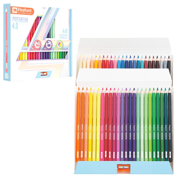 Hộp 48 Bút Chì Màu Premium 4.0 Ngòi 4 mm - Elephant