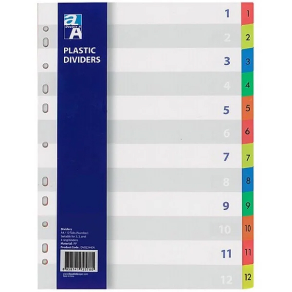 Phân Trang Nhựa 12 Số DoubleA DV00224-EN