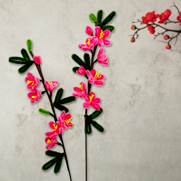 Bộ 2 Cành Hoa Kẽm Nhung - Trang Trí Tết - Vinacraft