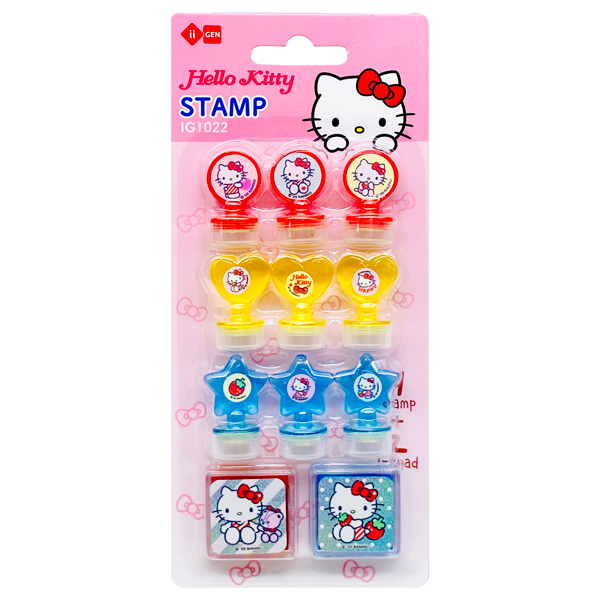Bộ 9 Con Dấu Hello Kitty Kèm 2 Hộp Mực - iiGEN YZIG1022