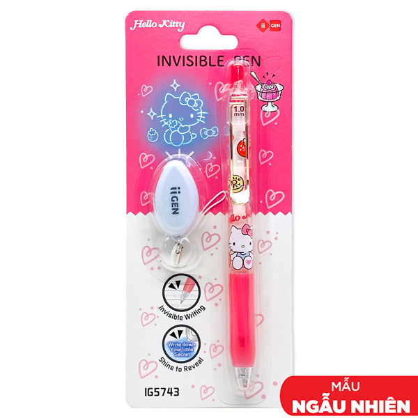 Bút Gel Tàng Hình Hello Kitty 1.0 mm Kèm Đèn UV - iiGEN IG5743