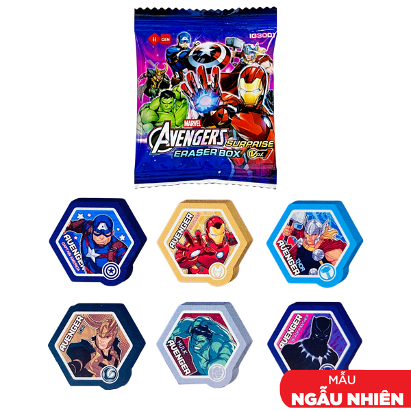 Gôm Tẩy Avengers Surprise Box Vol.1 - iiGEN IG3001 (Mẫu Sản Phẩm Bên Trong Là Ngẫu Nhiên)