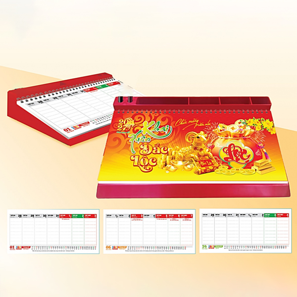 Lịch Để Bàn Đế Nhựa 2027 - Khai Xuân Đắc Lộc - 28 x 13 cm - 2027-GDPN-LB