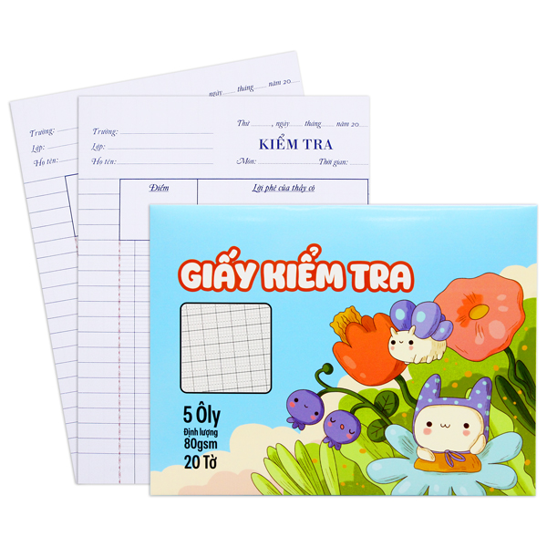 Hộp Giấy Kiểm Tra So Cute - 5 Ô Ly 80gsm - 15.5 x 20.5 cm - The Sun (20 Tờ)