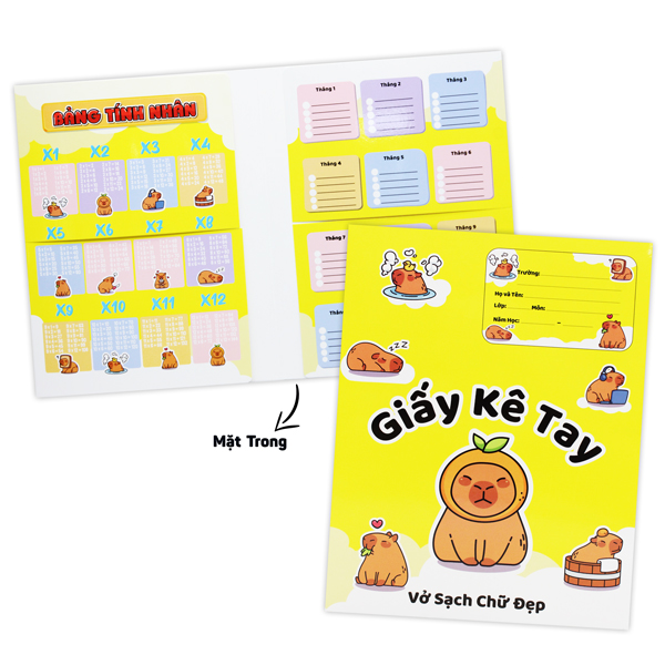 Giấy Kê Tay Tập Capybara - 16.5 x 21 cm - The Sun - Màu Vàng