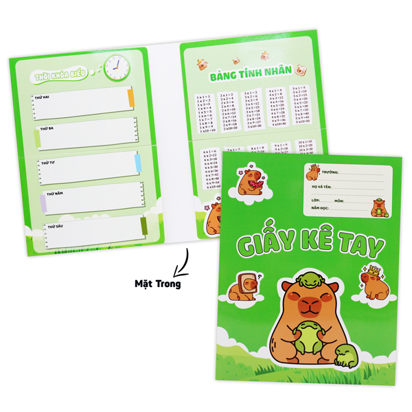 Giấy Kê Tay Tập Capybara - 16.5 x 21 cm - The Sun - Màu Xanh Lá