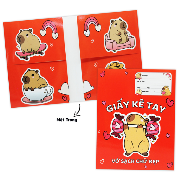 Giấy Kê Tay Tập Capybara - 16.5 x 21 cm - The Sun - Màu Đỏ