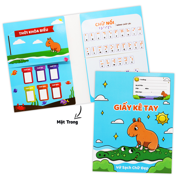 Giấy Kê Tay Tập Capybara - 16.5 x 21 cm - The Sun - Màu Xanh Dương