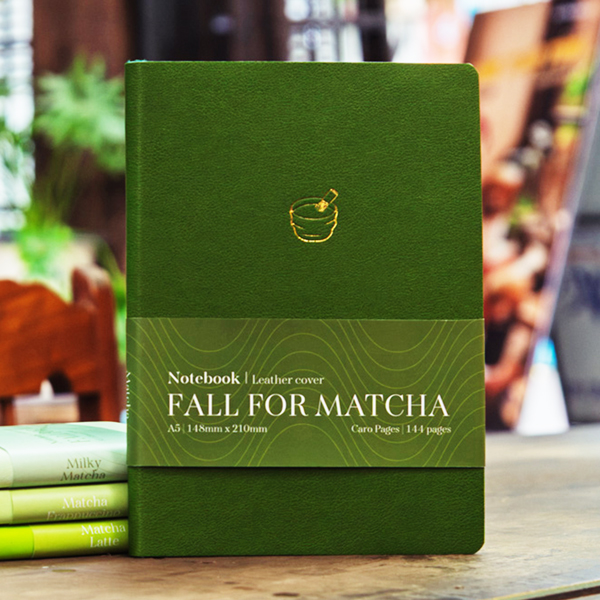 Sổ Bìa Da Mềm - Fall For Matcha A5 - Kẻ Caro - 144 Trang 100gsm - The Sun - Matcha