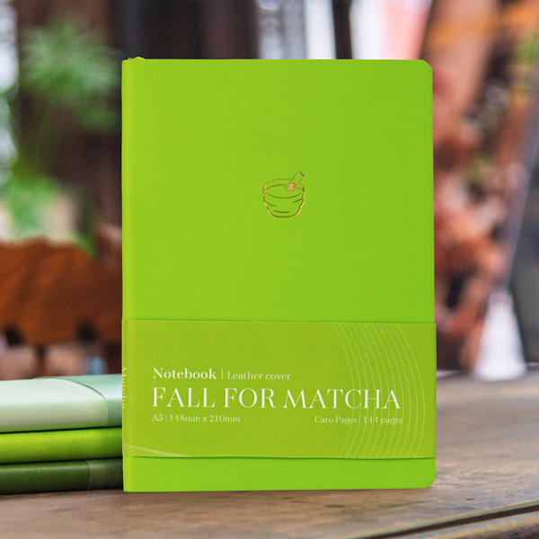 Sổ Bìa Da Mềm - Fall For Matcha A5 - Kẻ Caro - 144 Trang 100gsm - The Sun - Matcha Latte