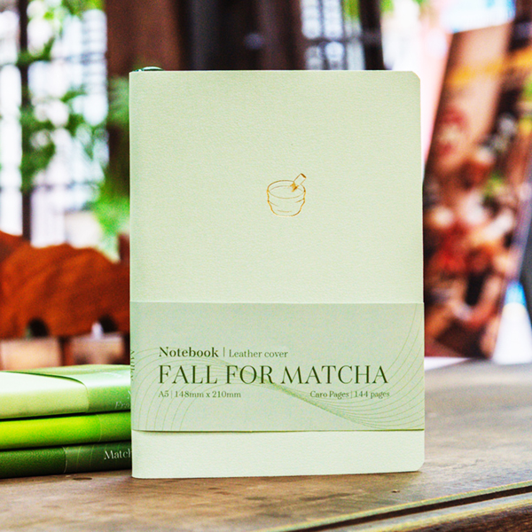 Sổ Bìa Da Mềm - Fall For Matcha A5 - Kẻ Caro - 144 Trang 100gsm - The Sun - Milky Matcha