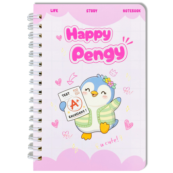 Sổ Lò Xo Happy Pengy A6 - Kẻ Ngang - 120 Trang 80gsm - The Sun