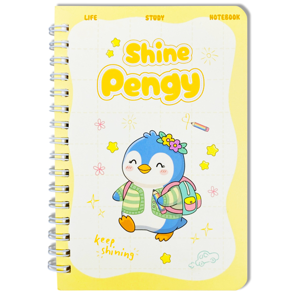 Sổ Lò Xo Shine Pengy A6 - Kẻ Ngang - 120 Trang 80gsm - The Sun