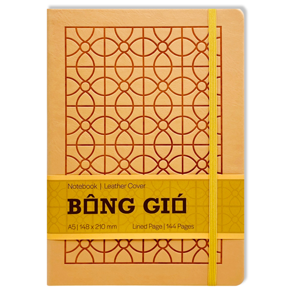  Sổ Da Bìa Cứng Bông Gió A5 - Kẻ Ngang - 144 Trang 100gsm - The Sun - Tứ Diệp