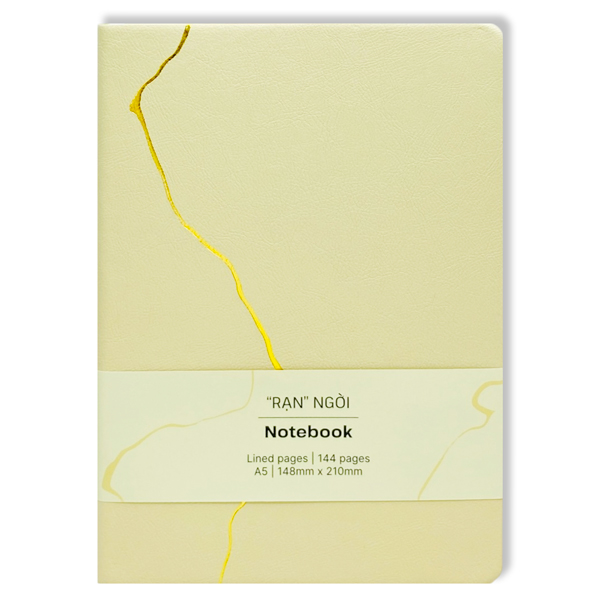 Sổ Da Bìa Mềm "Rạn" Ngời A5 - Kẻ Ngang - 144 Trang 100gsm - The Sun - Cát Ấm