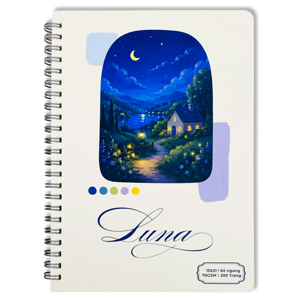 Sổ Lò Xo Lumina Luna A5 - Kẻ Ngang - 200 Trang 70gsm - The Sun