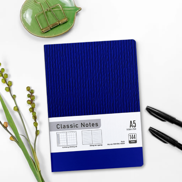 Sổ Bìa Da Classic Notes A5 - Kẻ Ngang - 144 Trang 100gsm - The Sun 01
