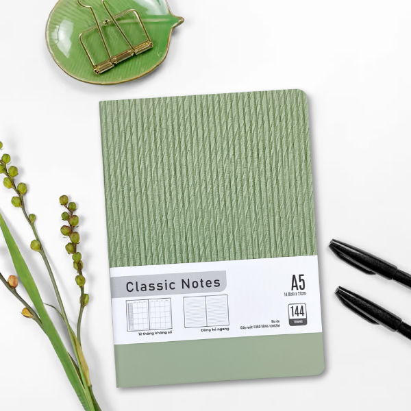 Sổ Bìa Da Classic Notes A5 - Kẻ Ngang - 144 Trang 100gsm - The Sun 02