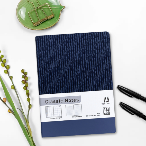 Sổ Bìa Da Classic Notes A5 - Kẻ Ngang - 144 Trang 100gsm - The Sun 03
