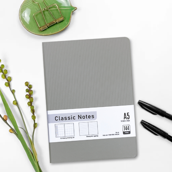 Sổ Bìa Da Classic Notes A5 - Kẻ Ngang - 144 Trang 100gsm - The Sun 05