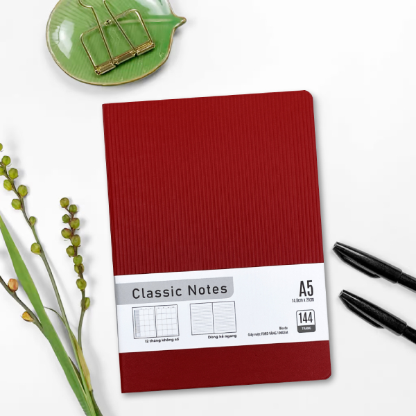 Sổ Bìa Da Classic Notes A5 - Kẻ Ngang - 144 Trang 100gsm - The Sun 06