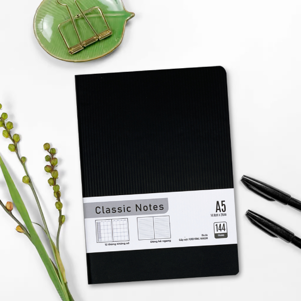 Sổ Bìa Da Classic Notes A5 - Kẻ Ngang - 144 Trang 100gsm - The Sun 07