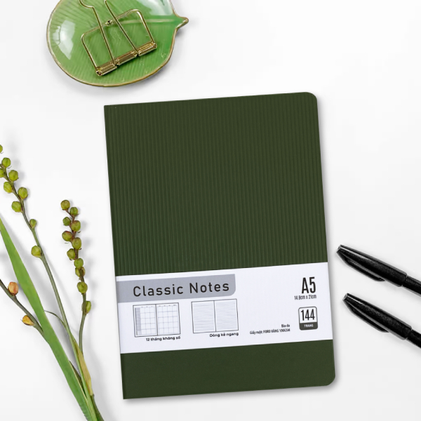 Sổ Bìa Da Classic Notes A5 - Kẻ Ngang - 144 Trang 100gsm - The Sun 08