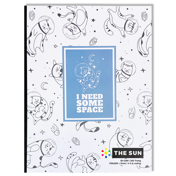 Tập Học Sinh Space - 4 Ô Ly Vuông - 200 Trang 80gsm - The Sun 03
