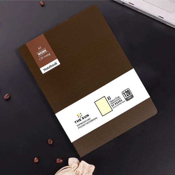 Sổ Notebook Espresso Oat A5 - Kẻ Ngang - 120 Trang 100gsm - The Sun 01