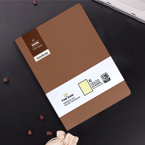 Sổ Notebook Espresso Oat A5 - Kẻ Ngang - 120 Trang 100gsm - The Sun 02