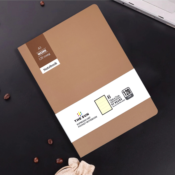 Sổ Notebook Espresso Oat A5 - Kẻ Ngang - 120 Trang 100gsm - The Sun 03