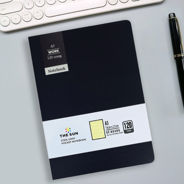 Sổ Notebook Cool Gray A5 - Kẻ Ngang - 120 Trang 100gsm - The Sun 01