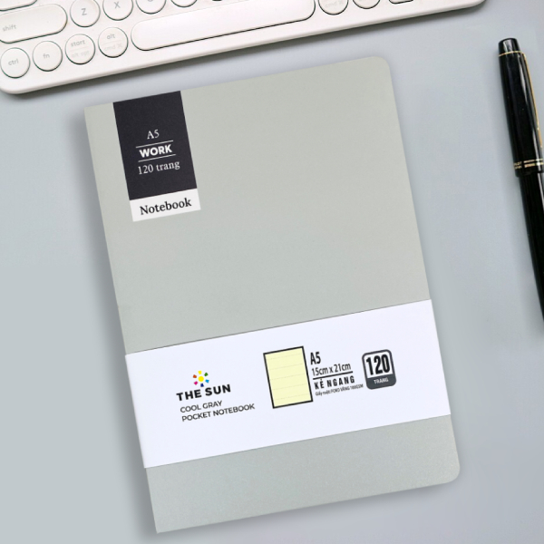 Sổ Notebook Cool Gray A5 - Kẻ Ngang - 120 Trang 100gsm - The Sun 03