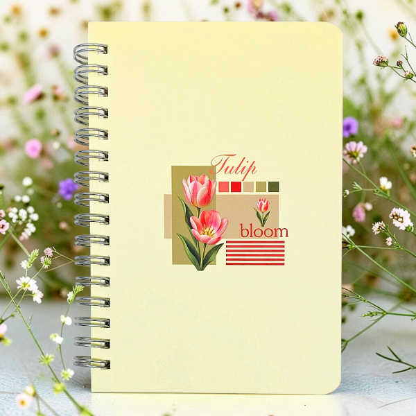 Sổ Lò Xo 4 Flowers Collection A6 - Kẻ Ngang - 200 Trang 70gsm - The Sun 04 - Hoa Tulip