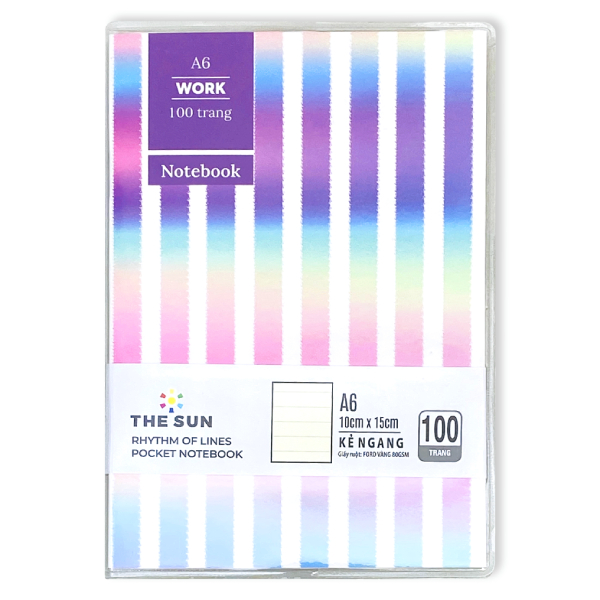 Sổ Bìa Nhựa Rhythm Of Lines Pocket Notebook A6 - Kẻ Ngang - 100 Trang 80gsm - The Sun 02