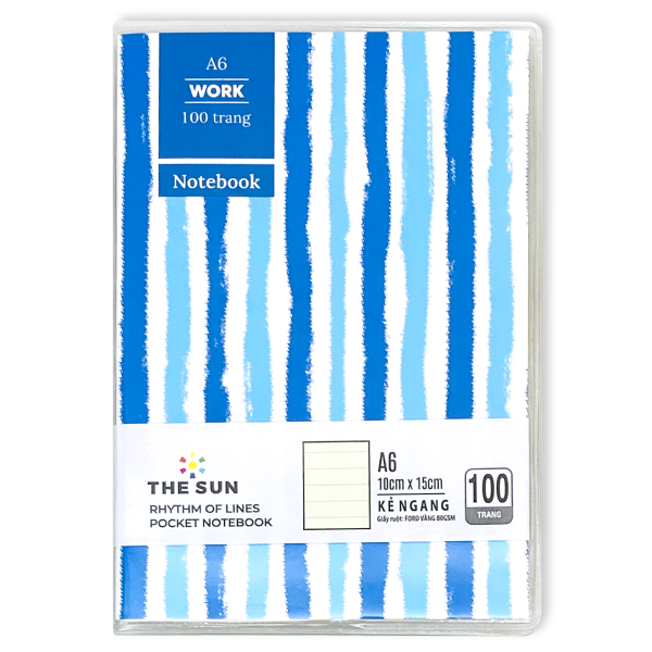 Sổ Bìa Nhựa Rhythm Of Lines Pocket Notebook A6 - Kẻ Ngang - 100 Trang 80gsm - The Sun 03