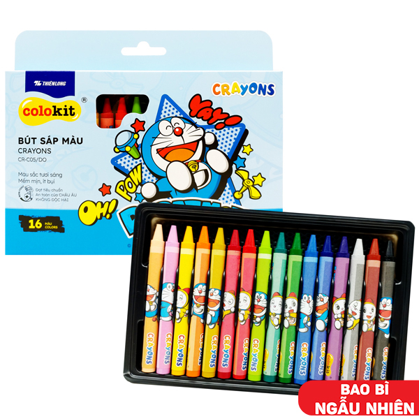 Hộp 16 Bút Màu Sáp Doraemon - Colokit CR-C05/DO (Mẫu Bao Bì Giao Ngẫu Nhiên)