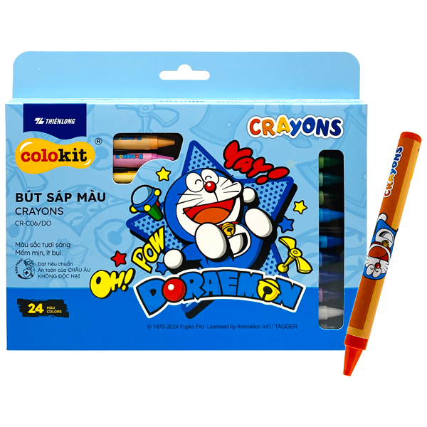Hộp 24 Bút Sáp Màu Doraemon Movie 2025 - Colokit CR-C06/DO - Mẫu 3