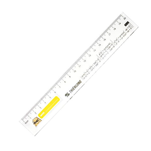 Thước Thẳng 20cm Kèm Hằng Đẳng Thức Đáng Nhớ - Thiên Long SR-02 - Màu Trắng ( Nhãn Tên Ngẫu Nhiên)