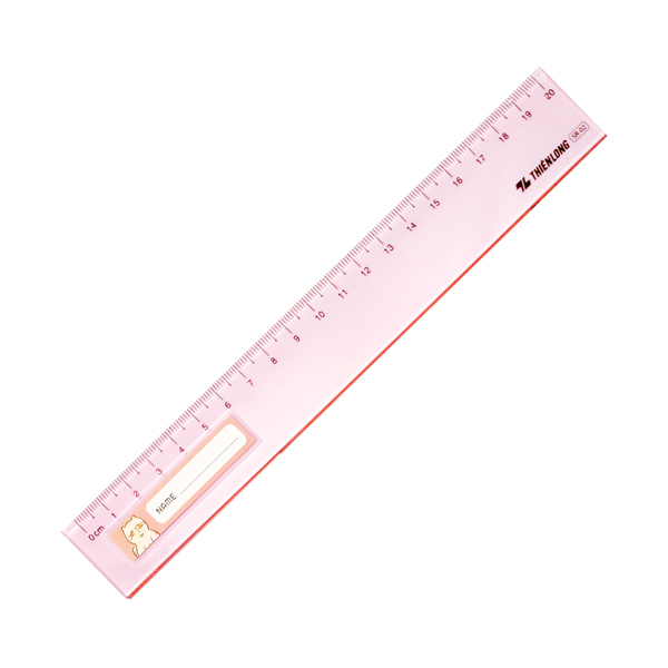 Thước Thẳng 20cm - Thiên Long SR-02 - Màu Hồng (Nhãn Tên Ngẫu Nhiên)