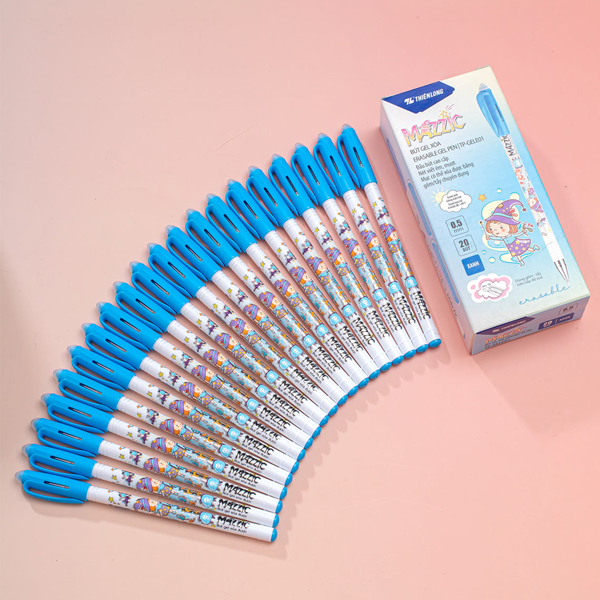 Hộp 20 Bút Bút Gel Xóa Được 0.5 mm Mazzic - Thiên Long TP-GELE01 - Mực Xanh