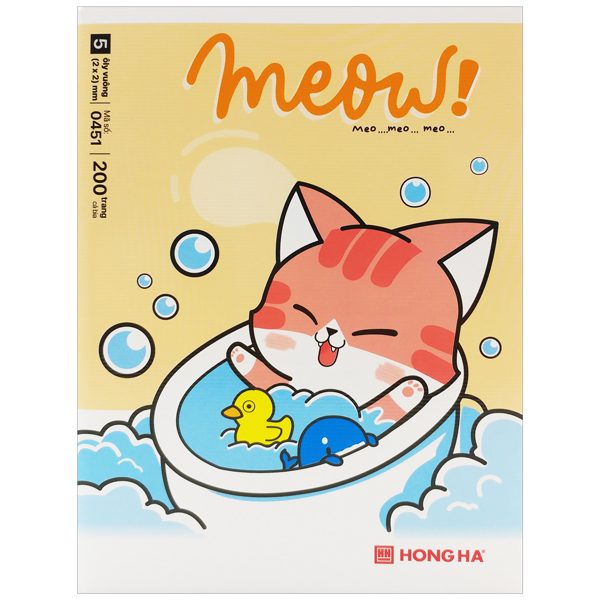 Tập Class Meow - 5 Ô Ly - 200 Trang 80gsm - Hồng Hà 0451 - Màu Cam