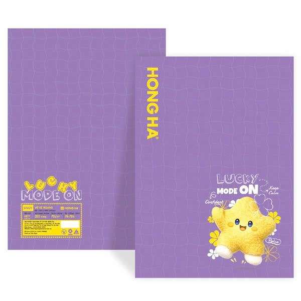 Tập Học Sinh Study Lucky - Kẻ Ngang - 200 Trang 70gsm - Hồng Hà 1477 - Màu Tím