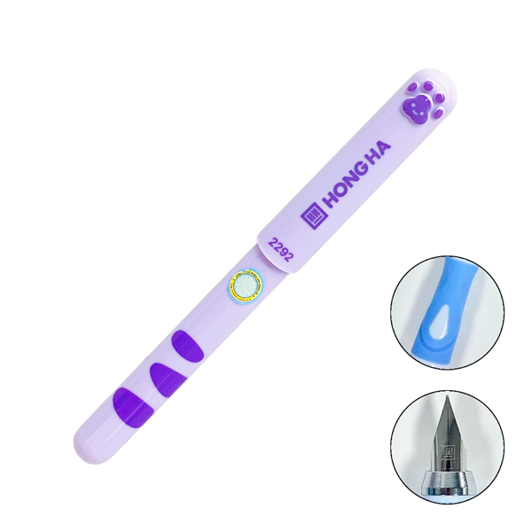 Bút Máy Luyện Chữ Nét Trơn Meow 0.5 mm - Hồng Hà 2292 - Màu Tím