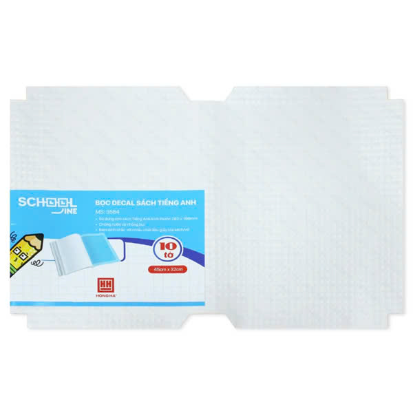 Bọc Decal Sách Cải Cách Khổ Sách 280 x 198 mm - 450 x 320 mm - Hồng Hà 3584 (10 Tờ/Xấp)