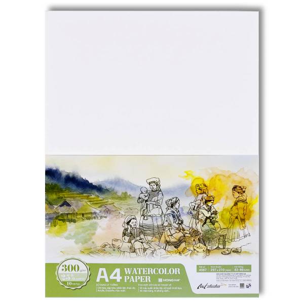 Giấy Vẽ Art Studio A4 - 300gsm - Hồng Hà 4987 (10 Tờ)